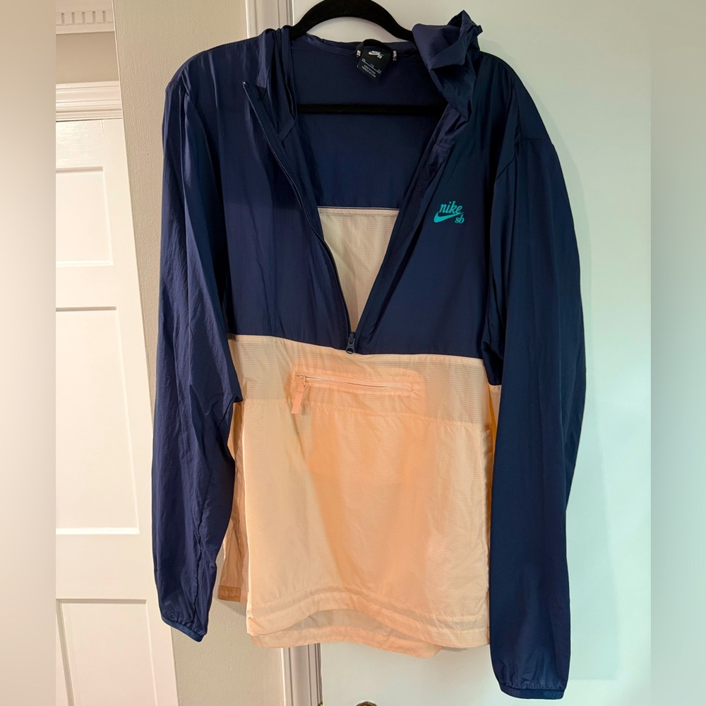Nike SB Navy and Pink 1/2 Zip Anorak windbreaker